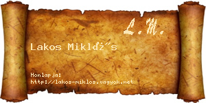 Lakos Miklós névjegykártya
