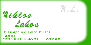 miklos lakos business card